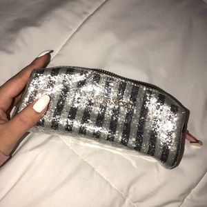 Victoria’s Secret glitter silver makeup bag